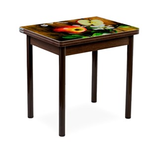 Кухонный пристенный стол СПА-01 СТФ, венге/фотопечать дерево/опоры прямые коричневые в Чите - предосмотр