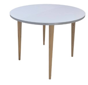 Обеденный круглый раздвижной стол Серый камень 90*90 см ЛДСП в Чите