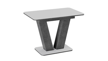 Обеденный раздвижной стол Чинзано тип 1 (Моод темный/стекло белое матовое) в Чите