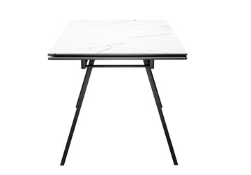 Кухонный стол раздвижной DikLine DKL140 Керамика Белый мрамор/опоры черные (2 уп.) в Чите - предосмотр 1