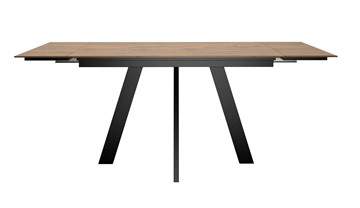 Кухонный стол раздвижной DikLine DM120 Дуб галифакс / опоры черные в Чите - предосмотр 1
