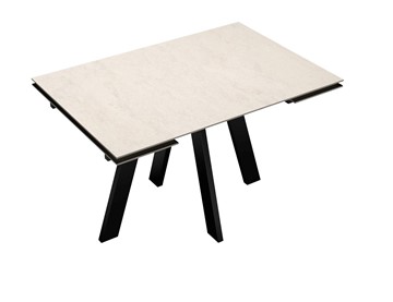 Кухонный раскладной стол DikLine DM120 Хромикс белый / опоры черные в Чите - предосмотр 3