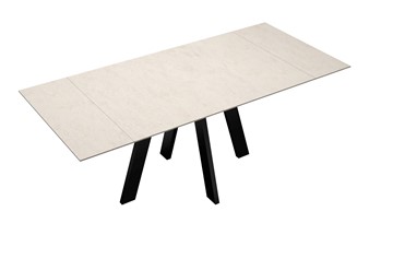 Кухонный раскладной стол DikLine DM120 Хромикс белый / опоры черные в Чите - предосмотр 7