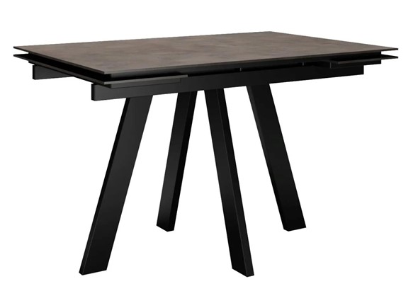 Кухонный раздвижной стол DikLine DM120 Хромикс бронза / опоры черные в Чите - изображение