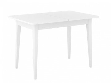 Кухонный раскладной стол Dikline M110 Белый/стекло белое сатин/ножки MM белые в Чите - предосмотр