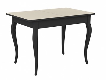Кухонный стол раздвижной Dikline M110 венге/стекло крем сатин/ножки MC венге в Чите