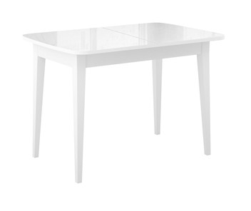 Раздвижной стол Dikline M120 Белый/стекло белое глянец/ножки MM белые в Чите