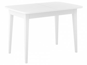 Кухонный раскладной стол Dikline M120 Белый/стекло белое сатин/ножки MM белые в Чите