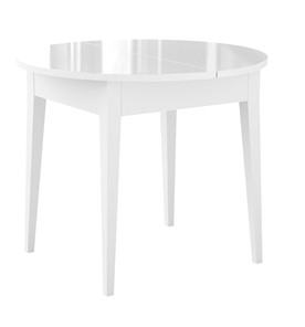 Раздвижной стол Dikline MR100 Белый/стекло белое глянец/ножки MM белые в Чите