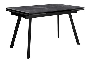 Раздвижной стол DikLine SKA125 Керамика Серый мрамор/подстолье черное/опоры черные (2 уп.) в Чите