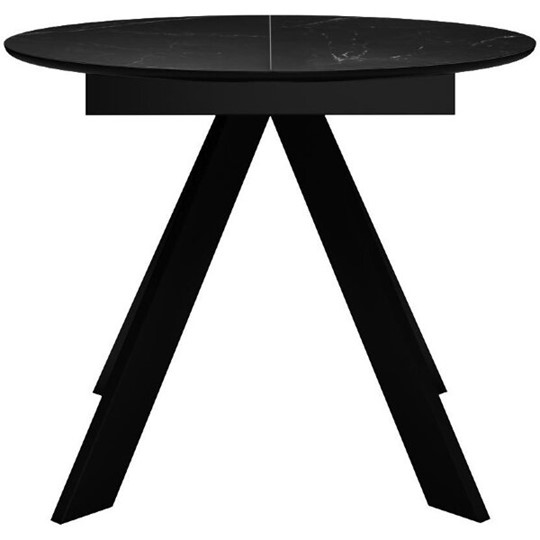 Кухонный стол раздвижной DikLine SKC100 D1000 Керамика Черный мрамор / опоры черные в Чите - изображение 1