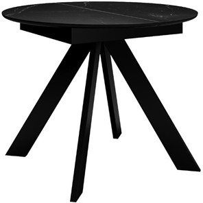 Кухонный стол раздвижной DikLine SKC100 D1000 Керамика Черный мрамор / опоры черные в Чите - предосмотр