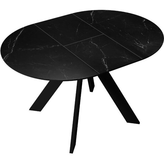 Кухонный стол раздвижной DikLine SKC100 D1000 Керамика Черный мрамор / опоры черные в Чите - изображение 6