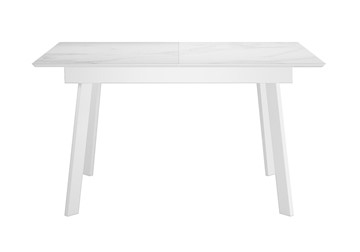 Раздвижной стол DikLine SKH125 Керамика Белый мрамор/подстолье белое/опоры белые (2 уп.) в Чите