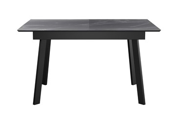 Обеденный раздвижной стол DikLine SKH125 Керамика Серый мрамор/подстолье черное/опоры черные (2 уп.) в Чите