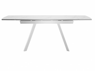 Кухонный стол раскладной Dikline US120 Стекло мрамор белый сатин/ножки белые в Чите - предосмотр 3