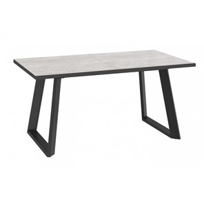 Кухонный раскладной стол Dikline ZL140 Хромикс белый/ножки черные в Чите