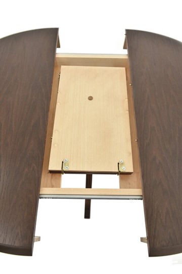 Кухонный стол раздвижной Фабрицио-1 Круг 1000, (D100, Тон 7 - Орех тёмный) Морилка/Эмаль в Чите - изображение 5