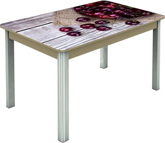 Обеденный раздвижной стол Гамбург исп.2 ноги метал. крашеные №23, Фотопечать (Фрукты №29) в Чите