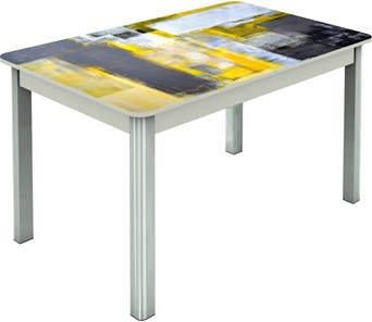 Кухонный стол раскладной Гамбург исп.2 ноги метал. крашеные №23, Фотопечать (Текстура №51) в Чите