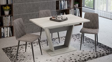 Кухонный раздвижной стол Гавана тип 1 (Дуб крафт белый/Серый графит) в Чите - предосмотр 4