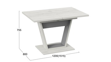 Кухонный раздвижной стол Гавана тип 1 (Дуб крафт белый/Серый графит) в Чите - предосмотр 5