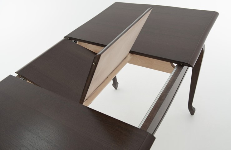 Кухонный раскладной стол Кабриоль 1400х800, тон 10 (Морилка/Эмаль) в Чите - изображение 5
