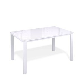 Кухонный стол раздвижной Kenner LL1200 белый/стекло белое глянец в Чите