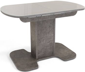 Кухонный раскладной стол Кубика Киото-1 (ноги серый камень, серебро/серый камень) в Чите