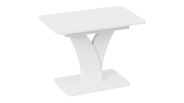 Кухонный стол раскладной Люксембург тип 2 (Белый/Стекло белое матовое) в Чите