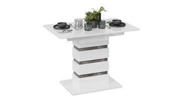 Кухонный раскладной стол Мадейра тип 1 (Белый глянец/Ателье темный) в Чите