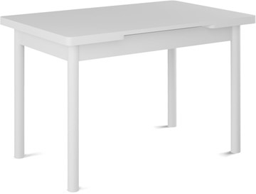 Раздвижной стол Милан-1 EVO, ноги металлические белые, белый цемент в Чите - предосмотр