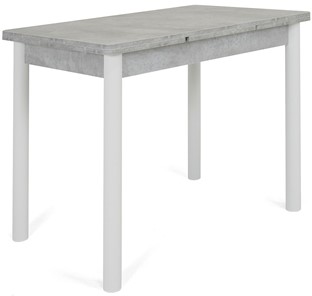Кухонный раскладной стол Милан-1 EVO, ноги металлические белые, светлый цемент в Чите