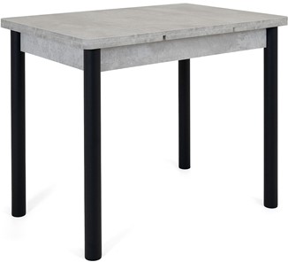 Кухонный стол раскладной Милан-1 EVO, ноги металлические черные, светлый цемент в Чите