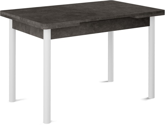 Кухонный раздвижной стол Милан-2 EVO, ноги белые, серый камень в Чите - изображение