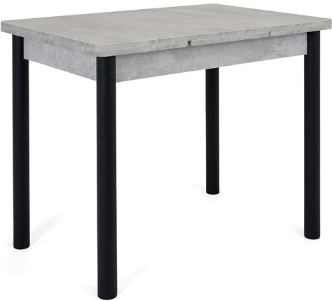 Кухонный стол раздвижной Милан-2 EVO, ноги черные, светлый цемент в Чите - изображение