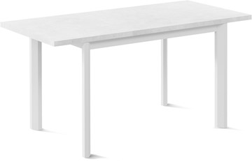 Кухонный раздвижной стол Нагано-1L (ноги металлические белые, белый цемент) в Чите - предосмотр 1