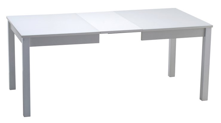 Кухонный раздвижной стол Нагано-2 стекло белое opti (хром-лак) в Чите - изображение 1