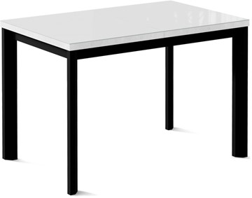 Раздвижной стол Нагано-3G (ноги черные, стекло cristal/белый цемент) в Чите