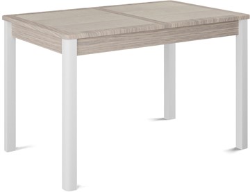 Раздвижной стол Ницца-1 ПЛ (ноги белые, плитка бежевая/лофт) в Чите
