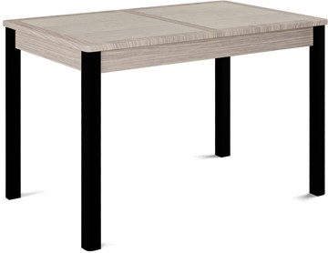 Кухонный стол раскладной Ницца-1 ПЛ (ноги черные, плитка бежевая/лофт) в Чите - предосмотр
