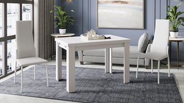 Кухонный раздвижной стол Норман тип 1, цвет Белый/Стекло белый глянец в Чите - предосмотр 3
