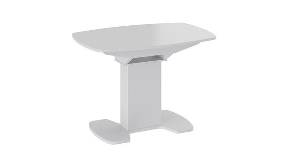 Раздвижной стол Портофино (СМ(ТД)-105.01.11(1)), цвет  Белый глянец/Стекло белое в Чите - изображение