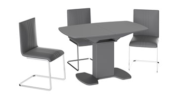 Раздвижной стол Портофино (СМ(ТД)-105.02.11(1)), цвет Серое/Стекло серое матовое LUX в Чите - предосмотр 2