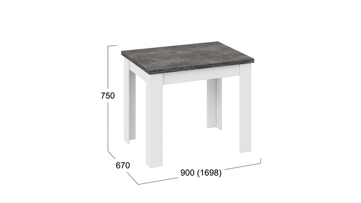 Кухонный стол раздвижной Промо тип 3 (Белый/Ателье темный) в Чите - изображение 4