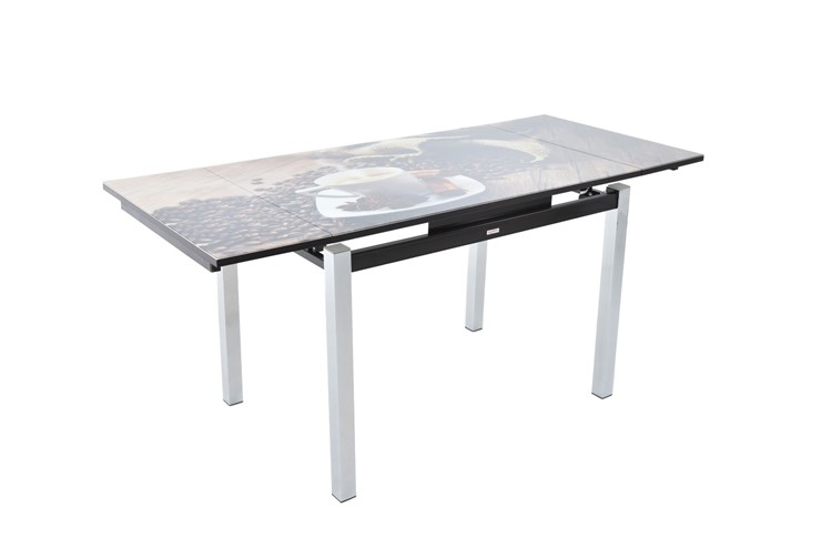 Кухонный стол раскладной Шанхай исп. 2, ноги метал. крашеные №21 Фотопечать (Текстура №32) в Чите - изображение 3