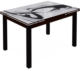 Кухонный стол раздвижной Шанхай исп.2 ноги метал. крашеные №21 (Exclusive h187/черный) в Чите