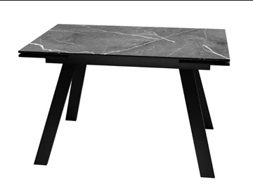 Стол раздвижной SKL 140, керамика черный мрамор/подстолье черное/ножки черные в Чите