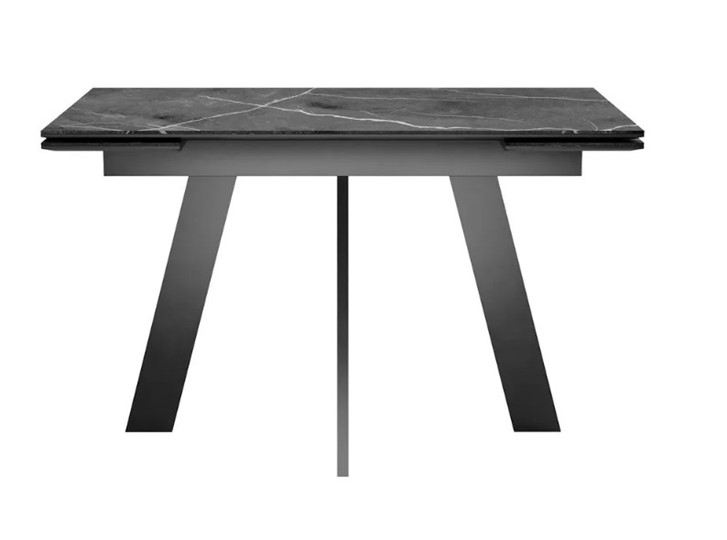 Стол раздвижной SKM 120, керамика черный мрамор/подстолье черное/ножки черные в Чите - изображение 2
