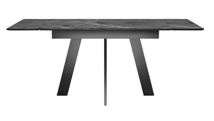 Стол раздвижной SKM 120, керамика черный мрамор/подстолье черное/ножки черные в Чите - изображение 4